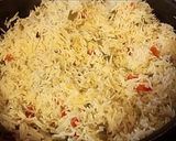 A picture of step 2 of Chicken corn -chilli with veg fried rice.