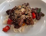 A picture of step 9 of Mongolian Beef.