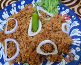 A picture of step 6 of Dum ka qeema.