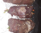 Foto del paso 5 de la receta: Rollitos de res rellenos con queso y vegetales🥕🍅