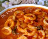 Foto langkah ke 7 dari resep Cumi Asam Manis Terung Asam (Rimbang/Terung Dayak).