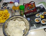 Foto langkah ke 1 dari resep Gimbab nori sat set sederhana isi abon telur keju.