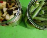 A picture of step 4 of Pickled Green beans and Cucumbers.