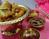 A picture of step 6 of Besan Halwa.