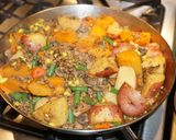 A picture of step 2 of Pork and Mushroom Charquicán – Jon Style.