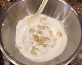 A picture of step 5 of Key Lime white Chocolate Macadamia Nut mug cake.
