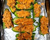 A picture of step 4 of Sausage Stuffed Jalapeno Poppers.