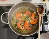 A picture of step 3 of Homemade Squid Ink Tagliolini with Jumbo Shrimp and Zucchini.