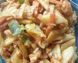 A picture of step 8 of Saucy red pasta.