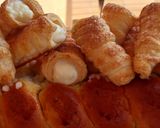 Foto del paso 11 de la receta Trenza brioche de crema y pepitas de chocolate con conitos de hojaldre
