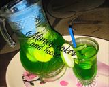 A picture of step 1 of Cucumber mock tail.