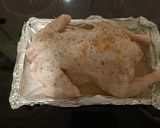 A picture of step 2 of Crispy bacon whole chicken 🍗.
