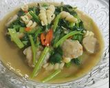 Foto langkah ke 5 dari resep 47. Tumis sawi with baso and macaroni.