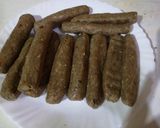 A picture of step 2 of Seekh kababs.