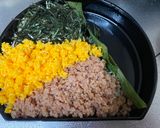 A picture of step 6 of Japanese 3-color Bento (Sanshoku Bento).