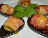 A picture of step 4 of Canary Island Skewers with Banana, Bacon, and Honey.