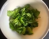 A picture of step 1 of Celery Leaves Tempura.