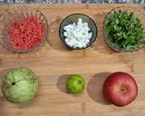 A picture of step 1 of Guava Apple Paneer Chaat.