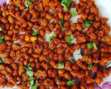 A picture of step 4 of Badam pakoda.