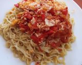 A picture of step 3 of Indomie Noodles with Fried Eggs #noodlesrecipecontest.