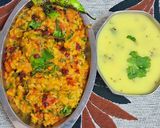 A picture of step 8 of Kathiyawadi Vaghareli Khichdi and Kadhi.