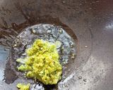 A picture of step 1 of Methi sabzi bajri roti and peanut chutney.
