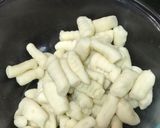 A picture of step 5 of Eggless: 'Italian Potato Gnocchi' or 'Gnocchi di Patate' (Pasta) in the 'Piedmontese' Style.