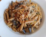 Foto del paso 6 de la receta: Macarrones integrales con berenjena y alcaparras con salsa cremosa de parmesano