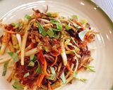 Hình bước làm 5 của món Miến xào rau nấm thanh nhẹ
