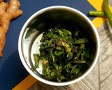 A picture of step 5 of Ram ladoo with mint coriander chutney.