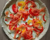 Une image de l'étape 4 de Pizza courgette poivron feta et truite fumée.