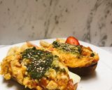 Foto del paso 5 de la receta: Desayuno saludable y fácil: tostadas de huevos pericos ❤️‍🔥
