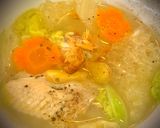 Hình bước làm 5 của món Canh Gà Hầm Cải Thảo Da Heo Khô