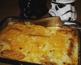 A picture of step 5 of Cheesy Fish Finger and chips bake.