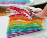 A picture of step 9 of Rainbow Crepe Cake.