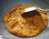 A picture of step 2 of Suji Halwa with Poori.