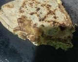 A picture of step 5 of Aanda parantha (egg parantha).