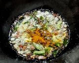 A picture of step 3 of Sanja (Sooji upma with buttermilk).