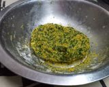 A picture of step 3 of Kothimbir Vadi (Cilantro Snack).