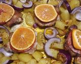 A picture of step 2 of Blood Orange and chorizo chicken.