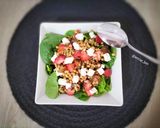 Foto del paso 5 de la receta: Ensalada de lentejas con espinacas, fresas y queso feta