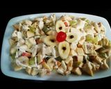 A picture of step 4 of Creamy Fruit chaat🍌🍎🍇🍋.