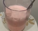 A picture of step 7 of Sago milk with Rooh afza syrup.