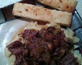 A picture of step 23 of Braised beef over egg noodles/pot roast.