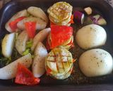 Foto del paso 3 de la receta: Tofu con verduras asadas y huevo escalfado👨‍🍳