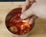 A picture of step 2 of Korean chewy garlic Potato in Red sauce.