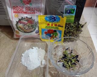 Cendol Beras Bunga Telang - Step 1