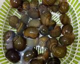 A picture of step 1 of Steamed Snails with Lemongrass and Lime Leaves - Ginger Fish Sauce Dip.