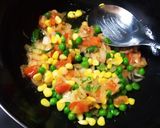 A picture of step 3 of Grilled bread masala upma bowl.