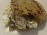 Arepa de plátano maduro con harina de avena y linaza